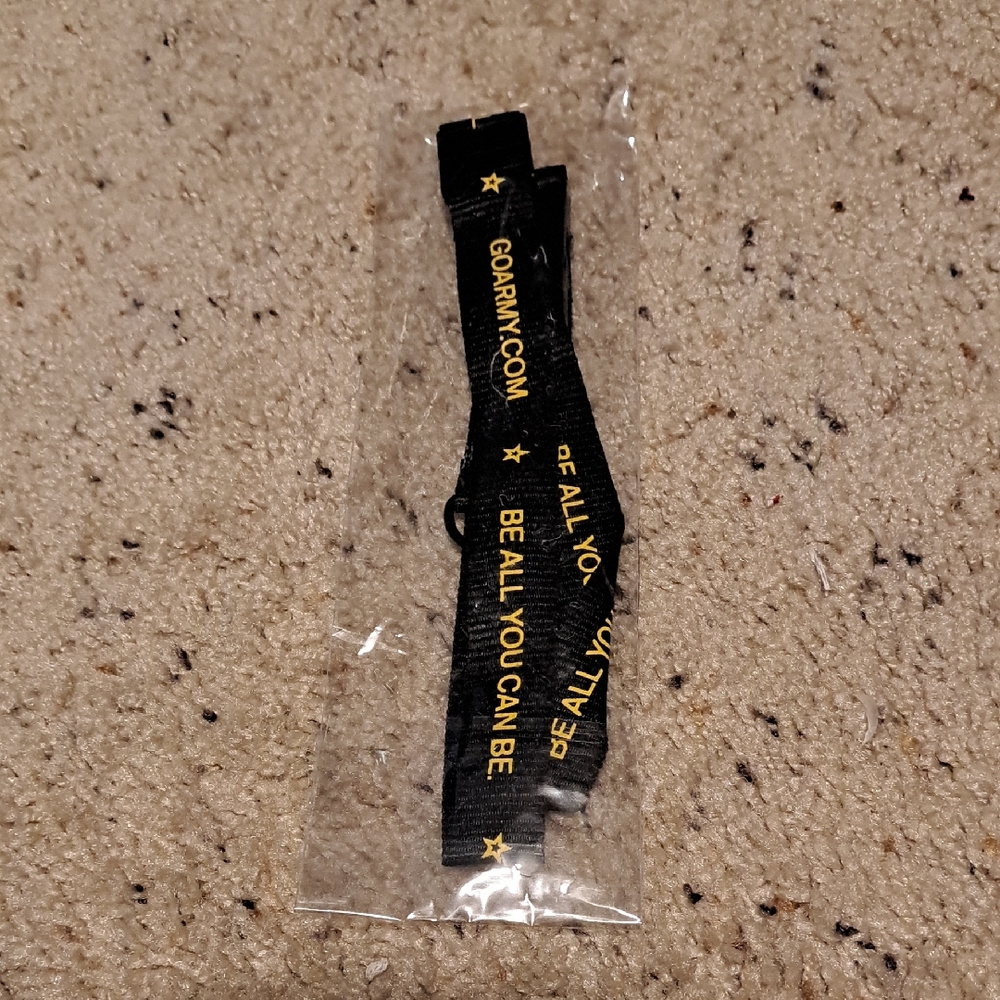 U.S. Army Black and Yellow Lanyard